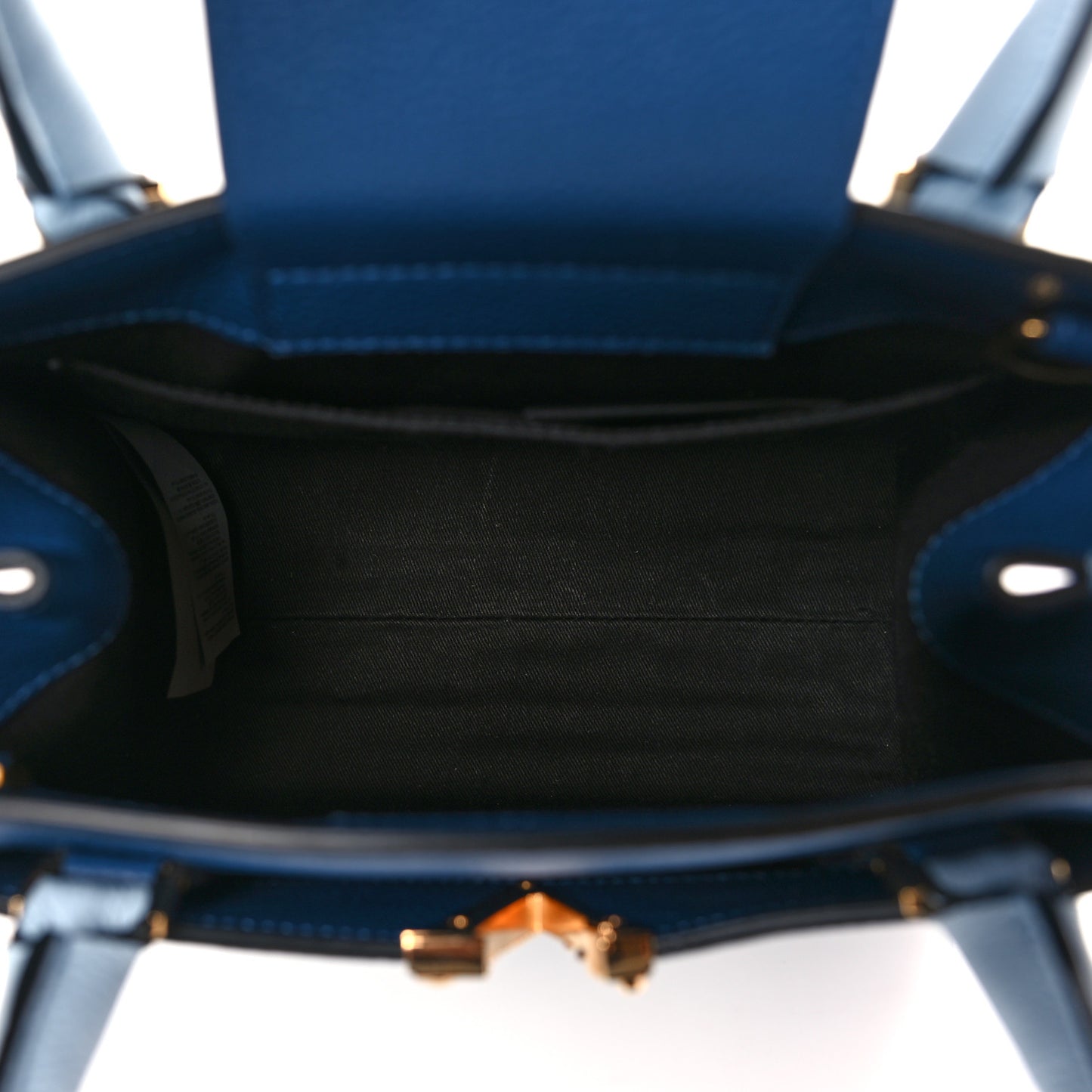 Grainy Calfskin Virtus Top Handle Tote Blue