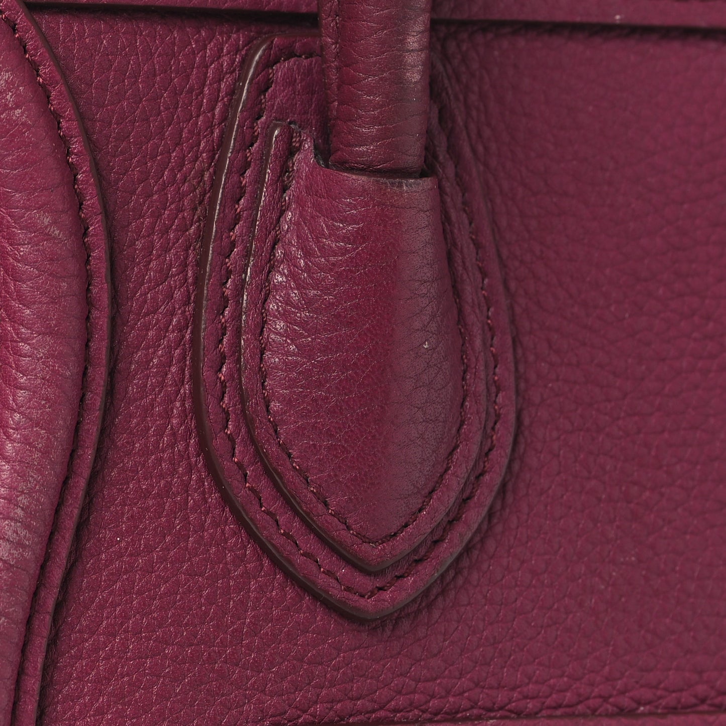 Drummed Calfskin Nano Luggage Plum