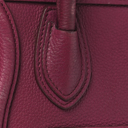 Celine Drummed Calfskin Nano Luggage Plum 10 of 11