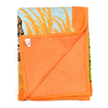 Hermes Cotton Terry Guepard Beach Towel Orange Ciel 3 of 7