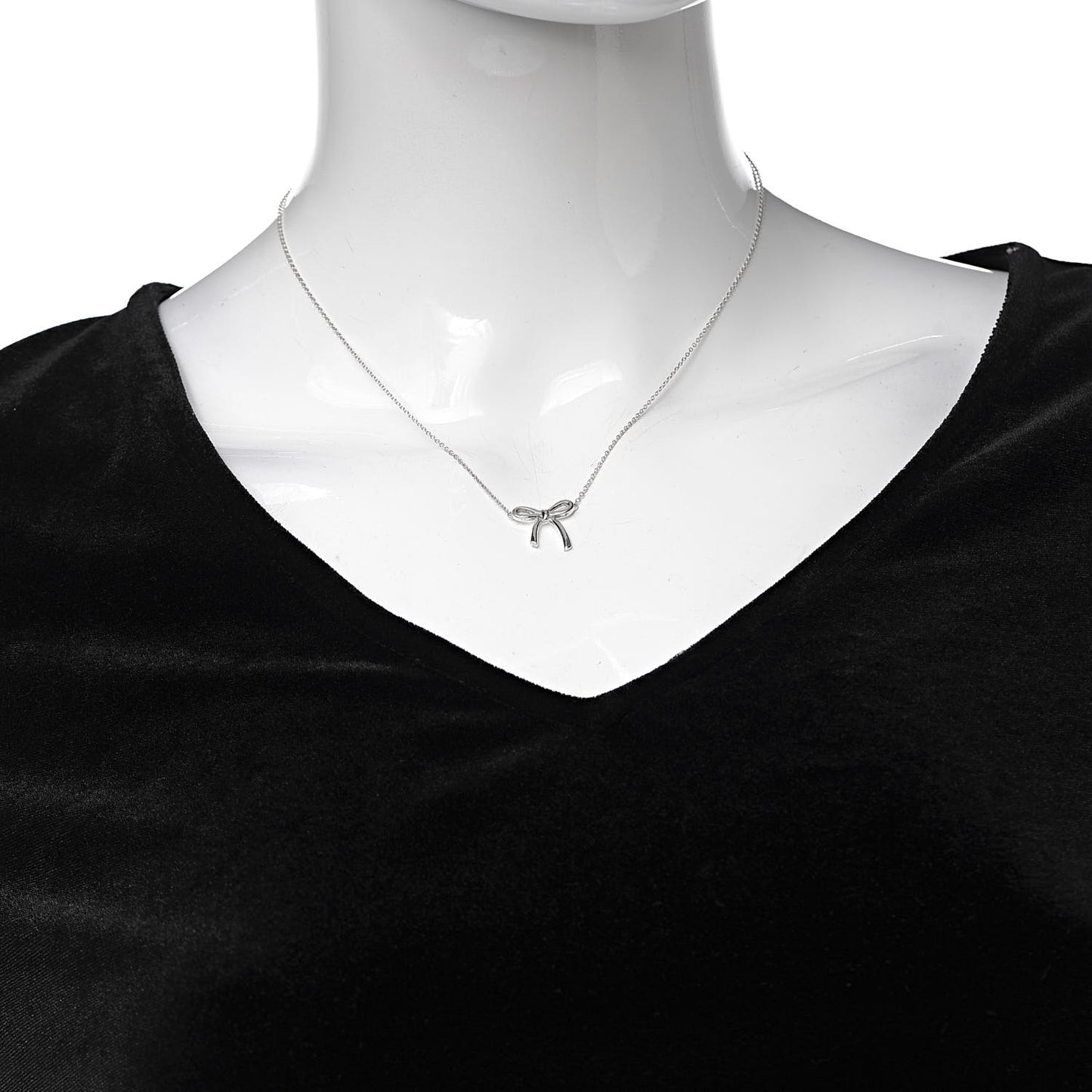 Sterling Silver Small Bow Pendant Necklace