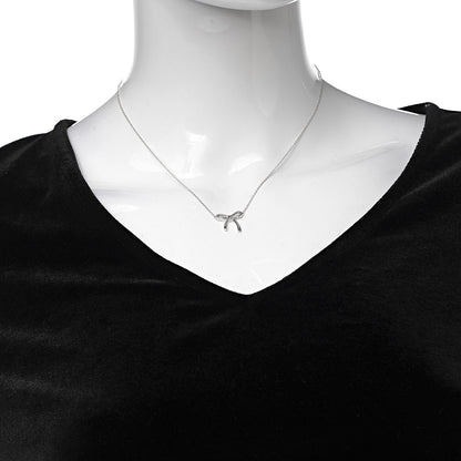 Tiffany Sterling Silver Small Bow Pendant Necklace 2 of 7