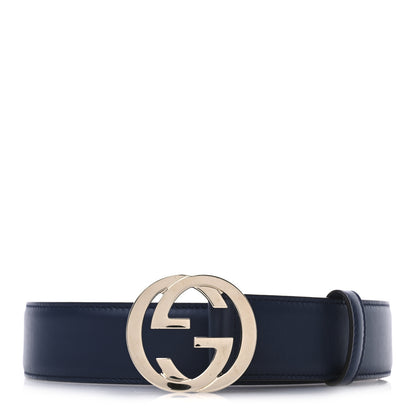 Gucci Moon Calfskin Interlocking G 37mm Belt 85 34 Cobalt Blue 1 of 4