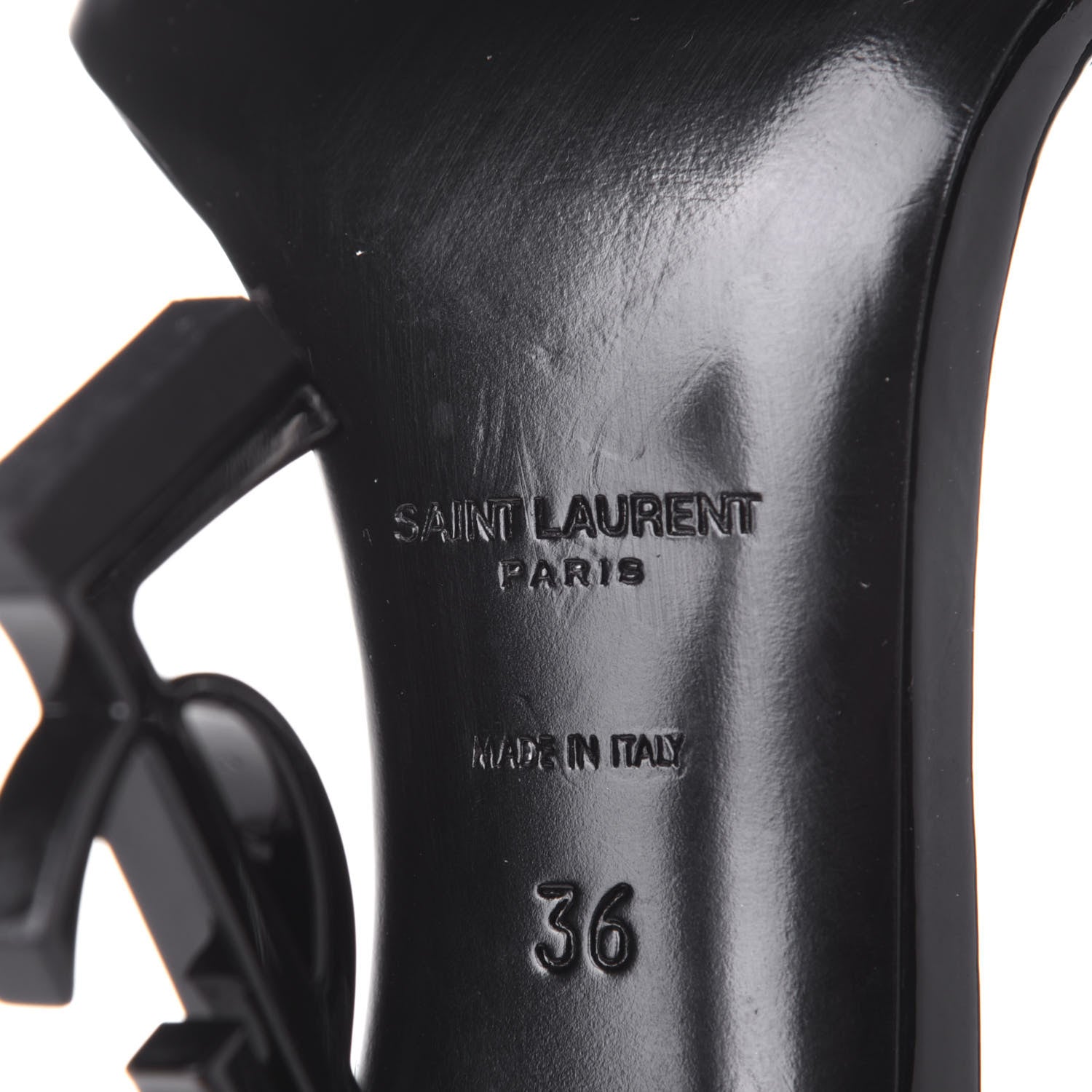 Saint Laurent Patent Calfskin Opyum 110 Sandals 36 Black 8 of 11