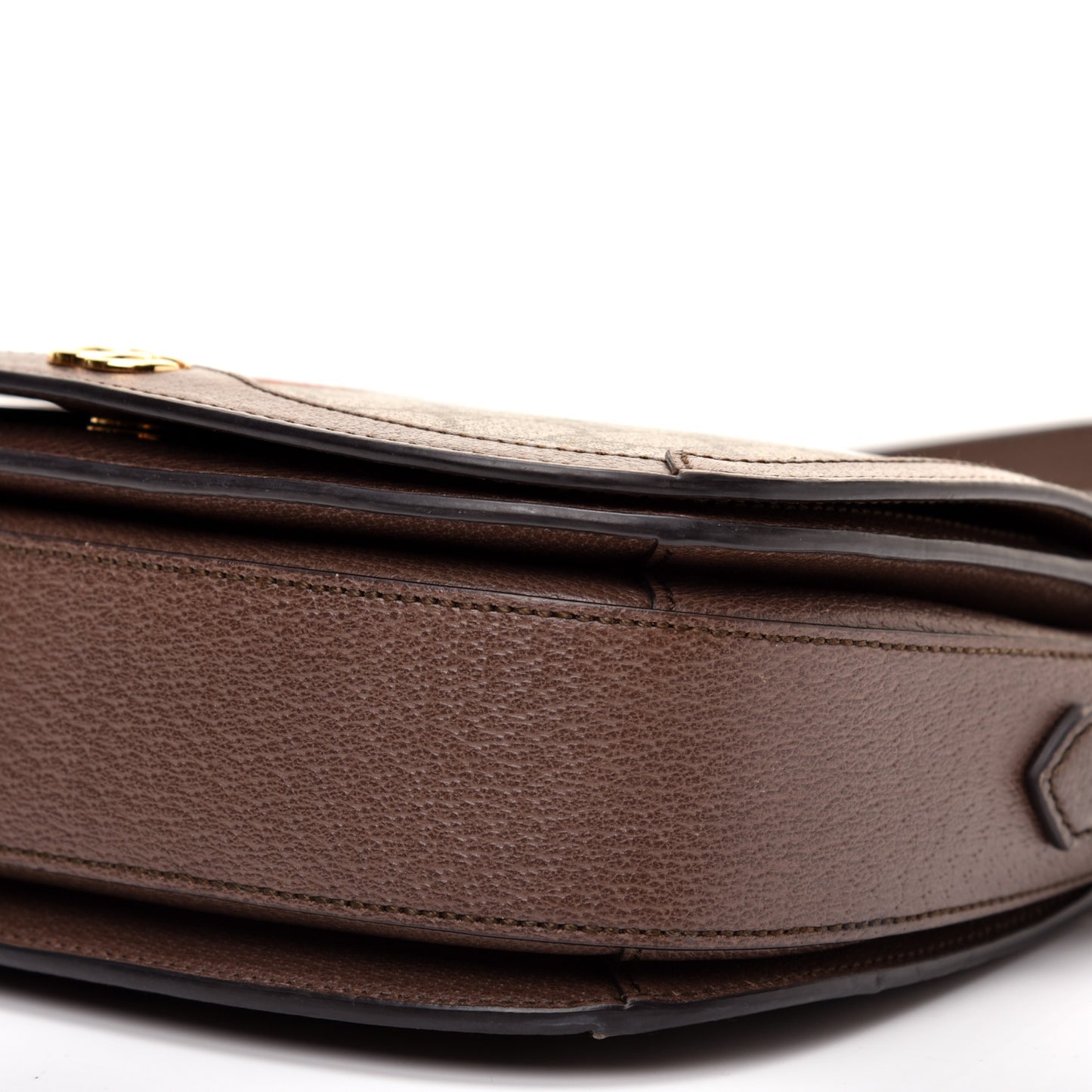 GG Supreme Monogram Web Small Ophidia Flap Messenger Bag Brown