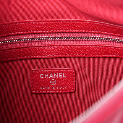 Chanel Caviar Quilted Medium Cosmetic Case Dark Pink 6 of 7