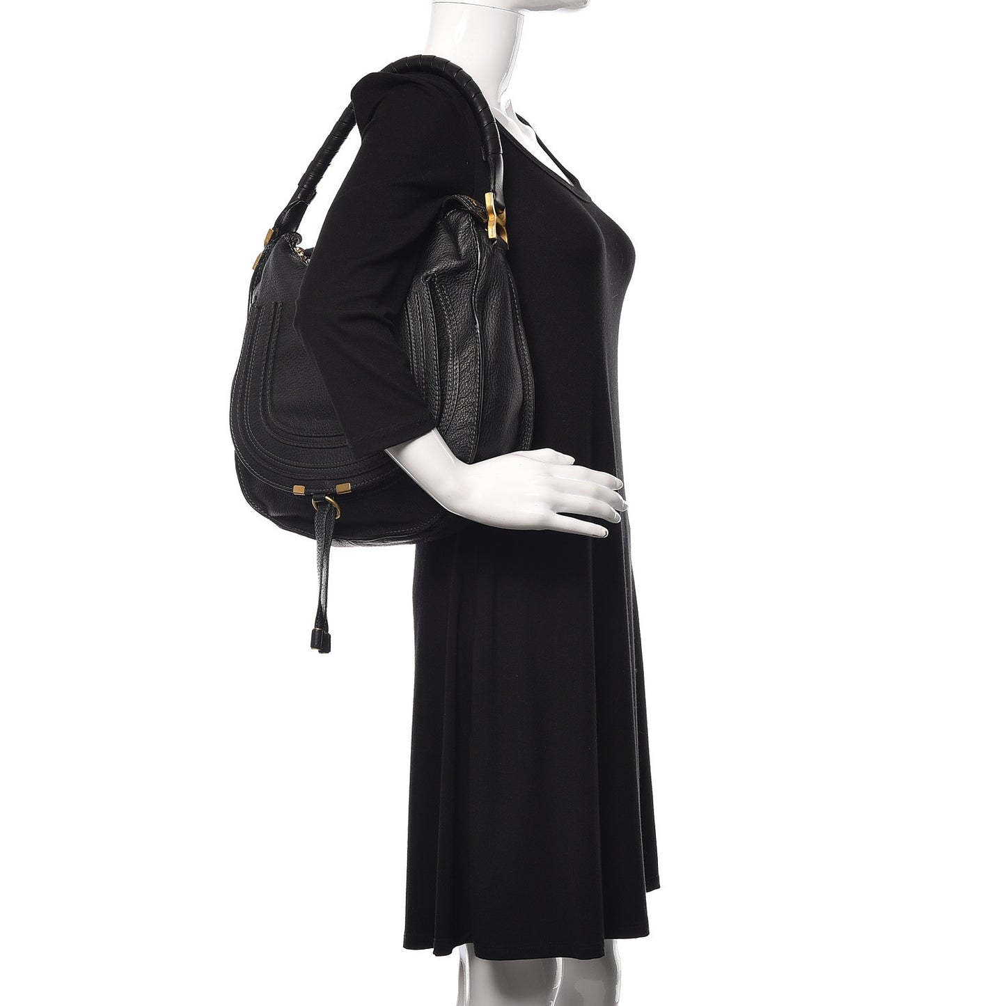 Calfskin Medium Marcie Hobo Black