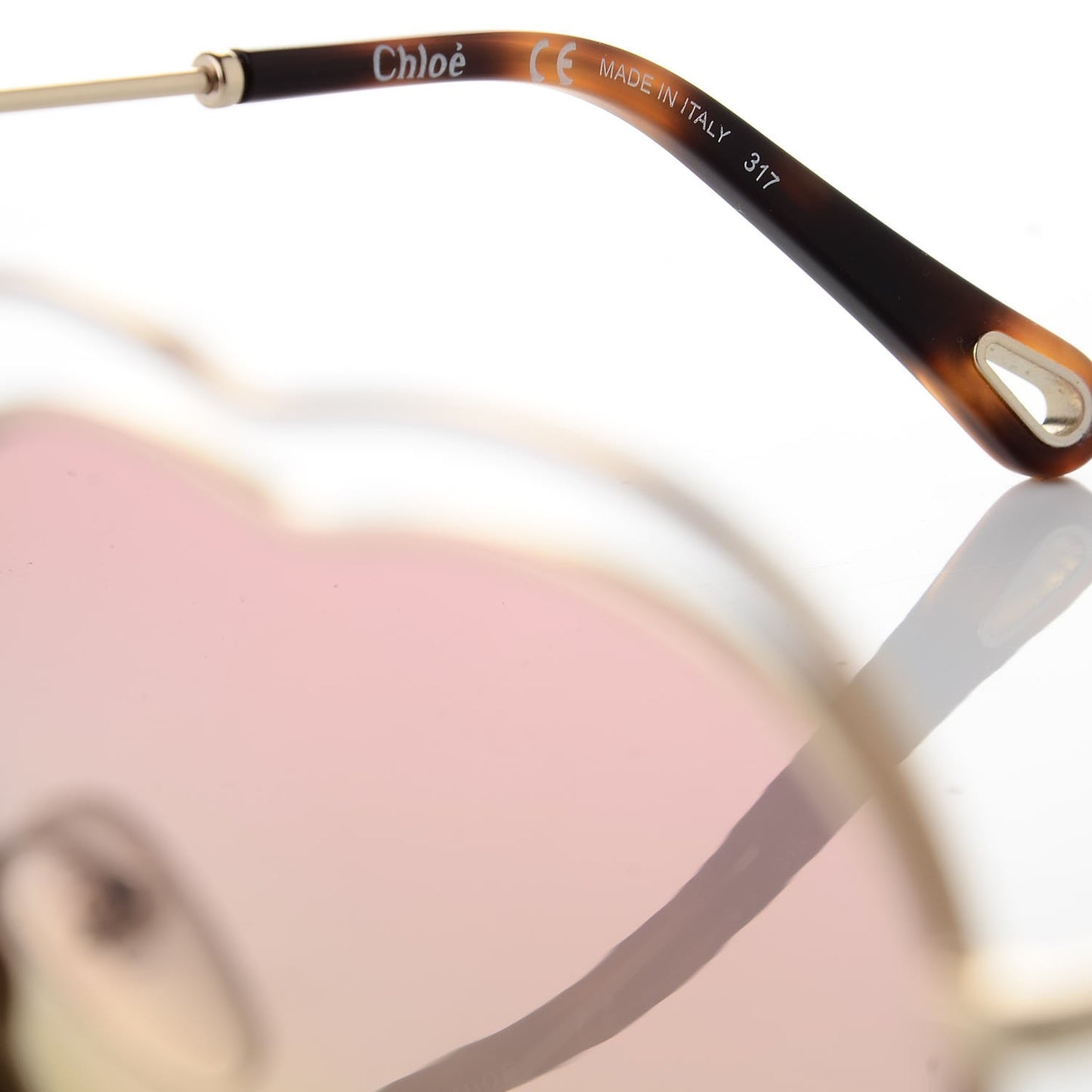 Metal Poppy Love Heart Sunglasses CE131S Havana Rose