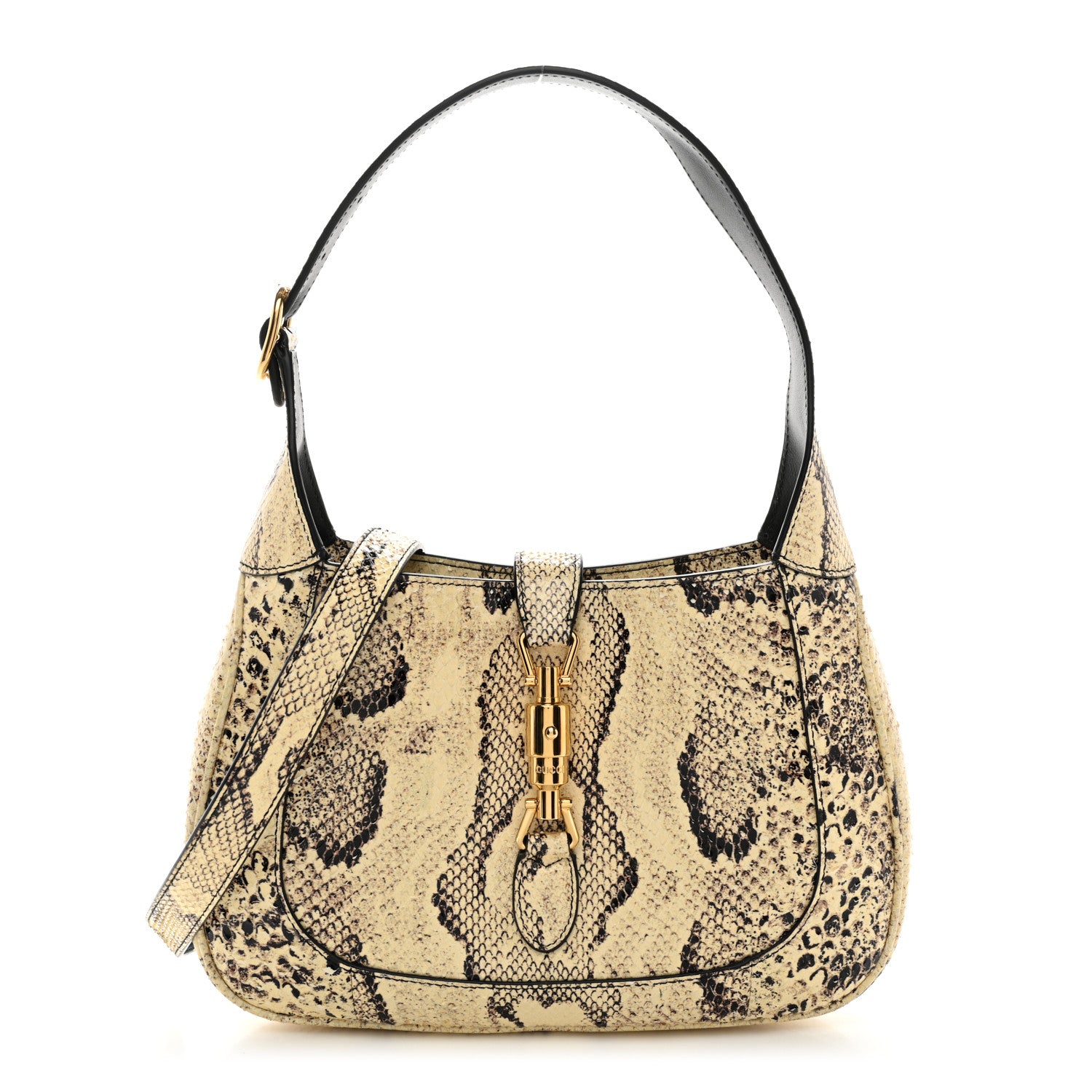 Gucci Snakeskin Calfskin Small Jackie 1961 Hobo Beige 1 of 10