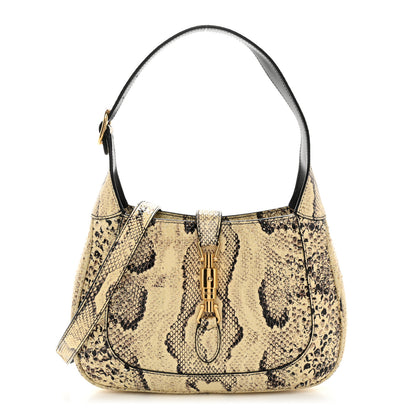 Gucci Snakeskin Calfskin Small Jackie 1961 Hobo Beige 1 of 10