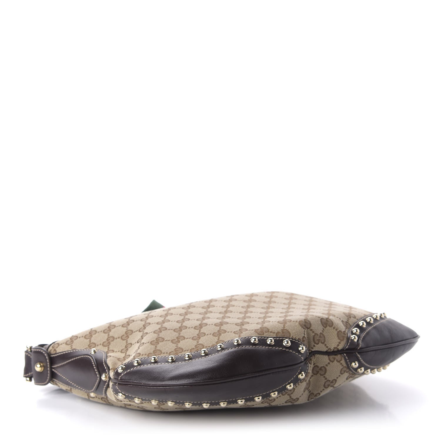 Gucci Monogram Web Studded Pelham Shoulder Bag Dark Brown 4 of 10