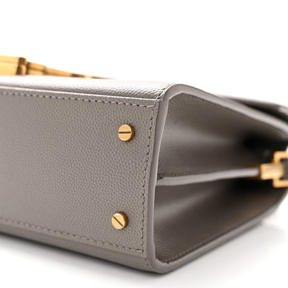 Saint Laurent SAINT LAURENT Grain de Poudre Mini Classic Monogram Cassandra Top Handle Pebble 9 of 9