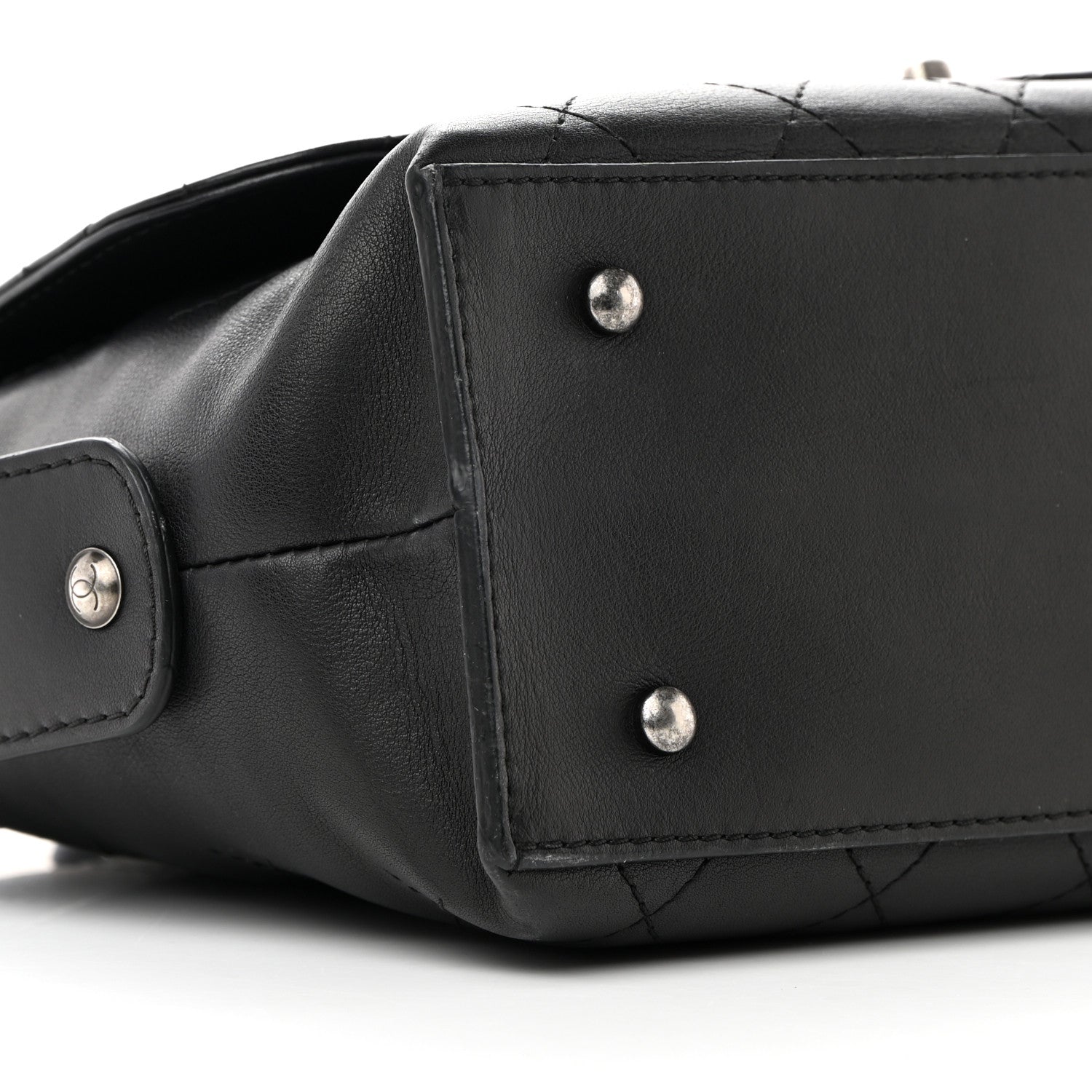 Chanel Calfskin Stitched Paris In Rome Shoulder Bag Black 9 of 13