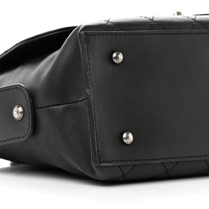 Chanel Calfskin Stitched Paris In Rome Shoulder Bag Black 9 of 13
