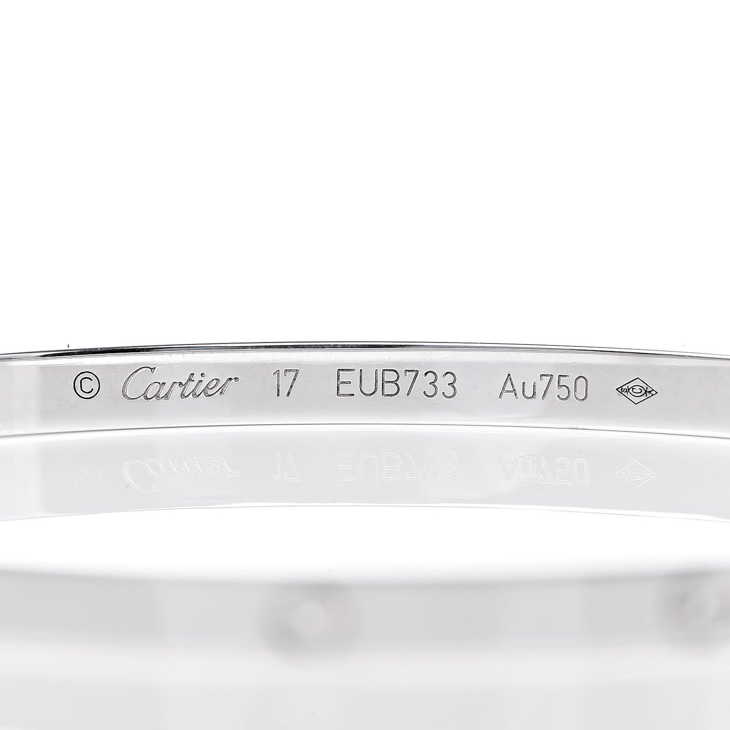 18K White Gold Small LOVE Bracelet 17