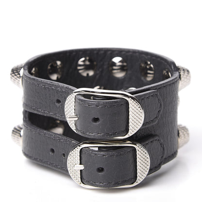 Balenciaga Agneau Arena Three Row Giant Gold M Bracelet Anthracite 2 of 3