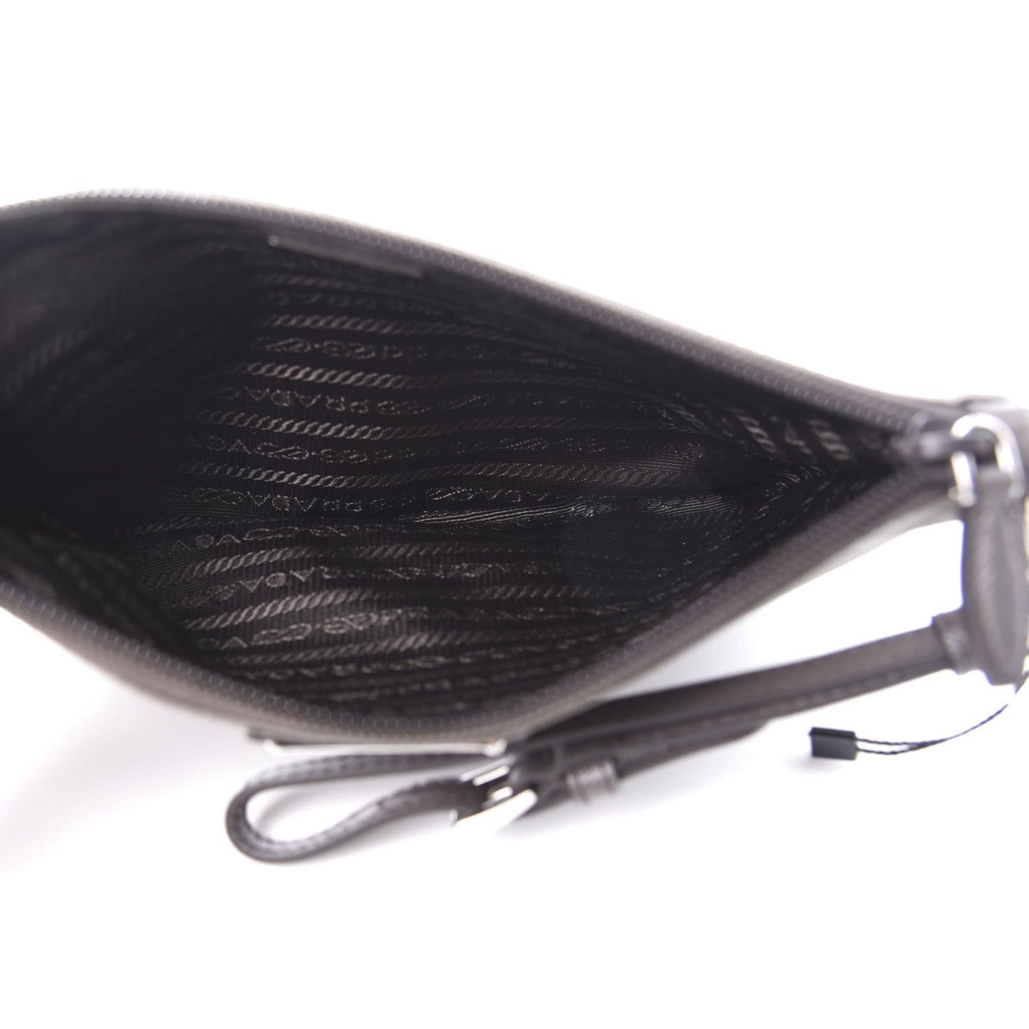 Tessuto Nylon Saffiano Wristlet Grey