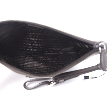 Prada Tessuto Nylon Saffiano Wristlet Grey 6 of 8