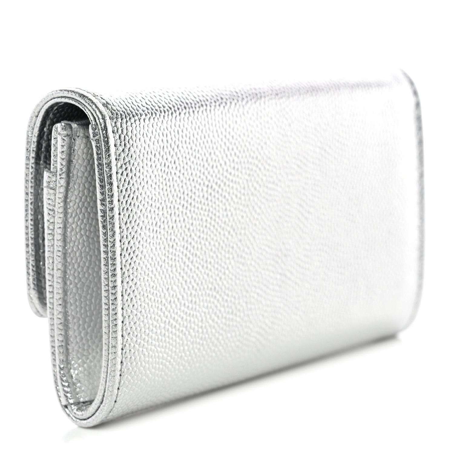 Chanel Metallic Caviar Timeless CC Flap Card Holder Silver 1834971
