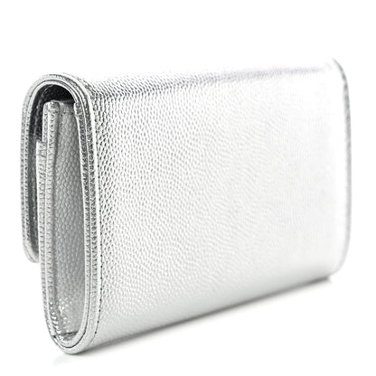 Chanel Metallic Caviar Timeless CC Flap Card Holder Silver 3 of 9