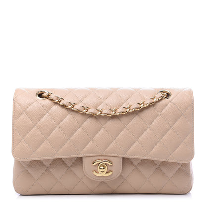 Chanel Caviar Quilted Medium Double Flap Beige 1 of 11