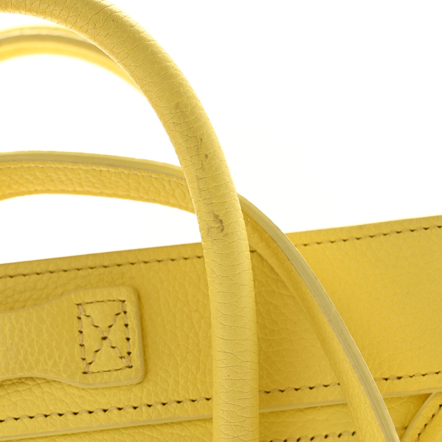 Celine Drummed Calfskin Nano Luggage Acacia 12 of 13