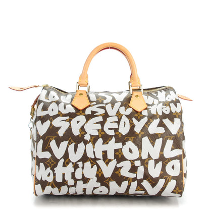 Louis Vuitton Monogram Graffiti Speedy 30 Silver 1 of 7