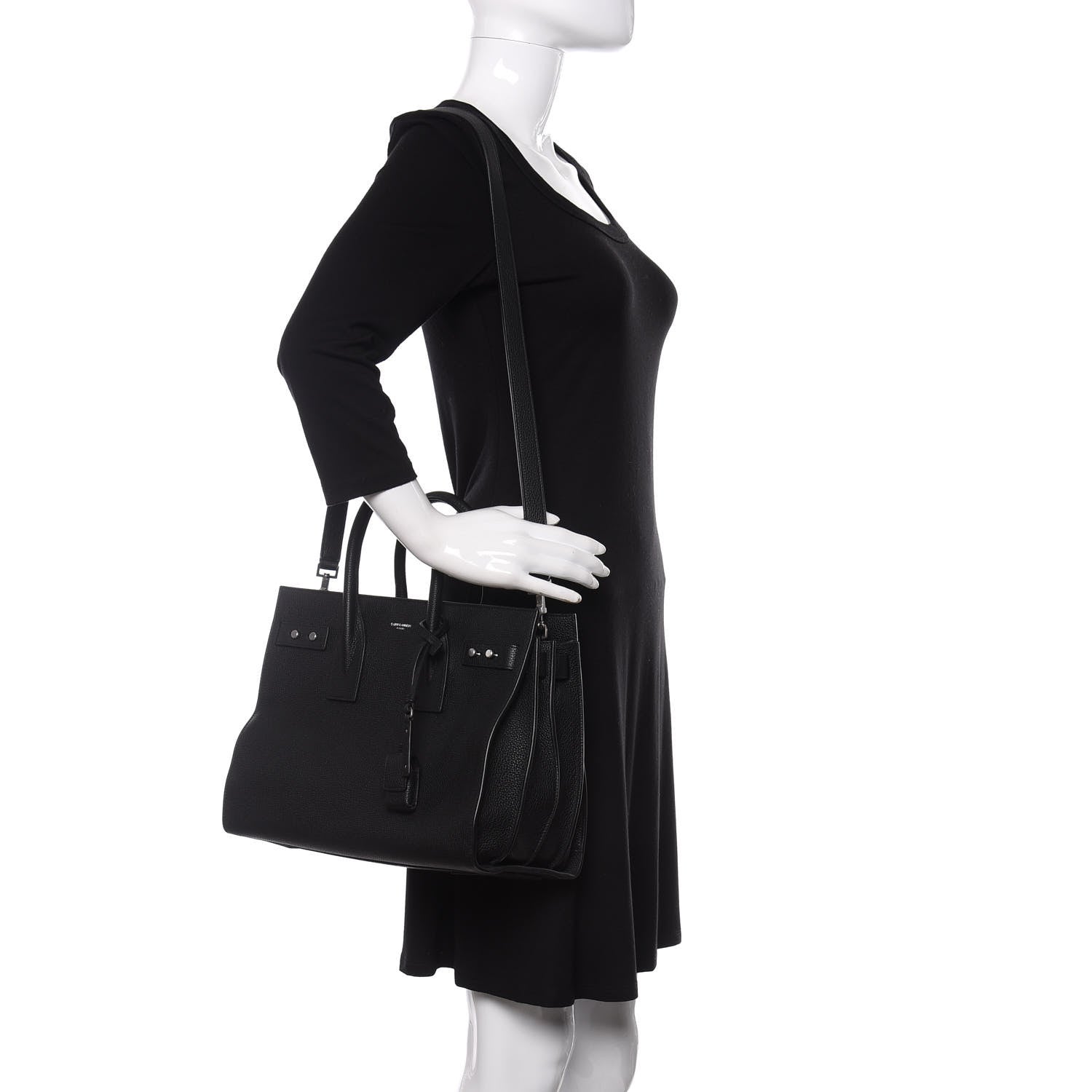 Saint Laurent Grained Calfskin Small Supple Sac De Jour Black 2 of 11
