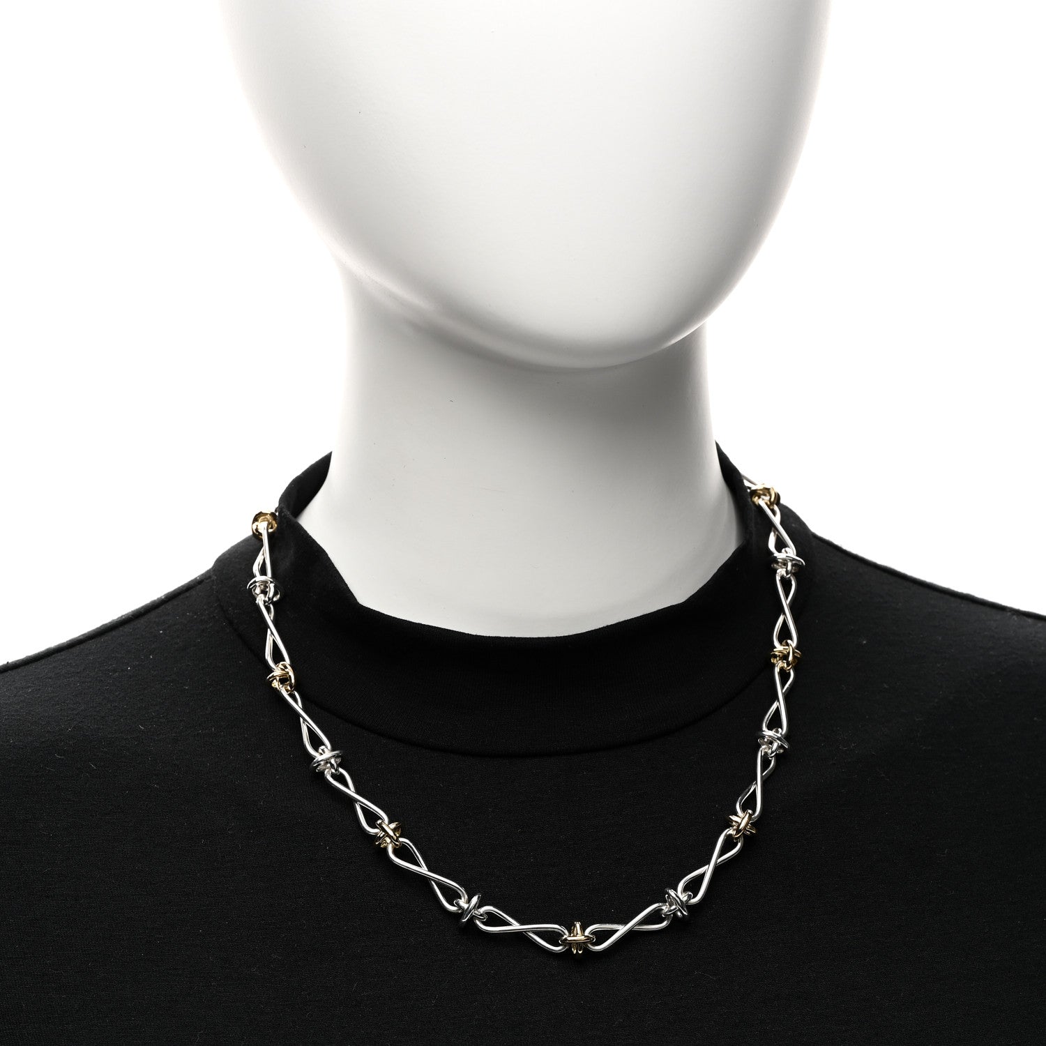 Tiffany Sterling Silver 18K Yellow Gold Paloma Picasso Twist Chain Necklace 2 of 6
