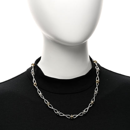 Tiffany Sterling Silver 18K Yellow Gold Paloma Picasso Twist Chain Necklace 2 of 6