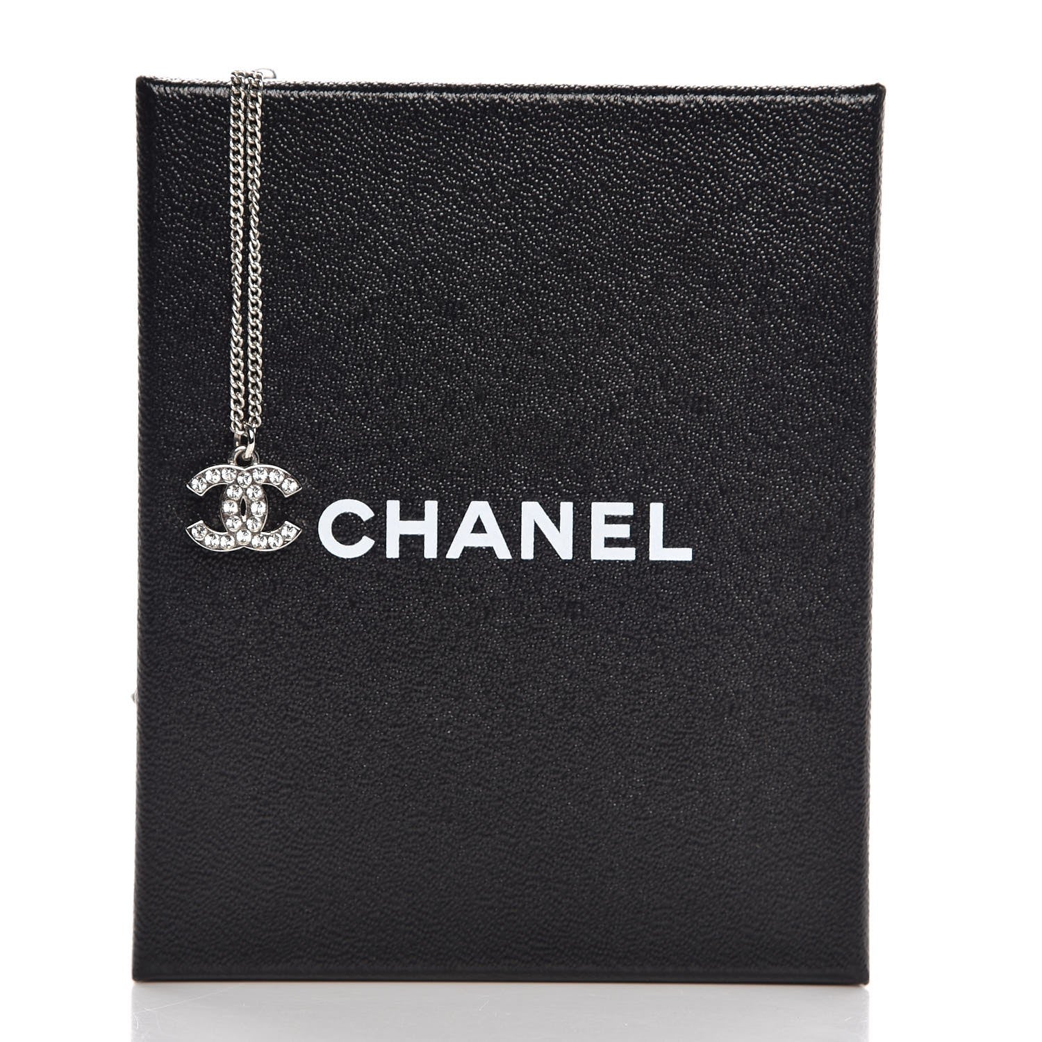 Chanel Crystal CC Pendant Necklace Silver 6 of 6