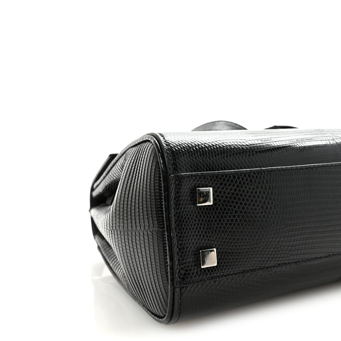 Lizard Le Fermoir Top Handle Bag Small Black