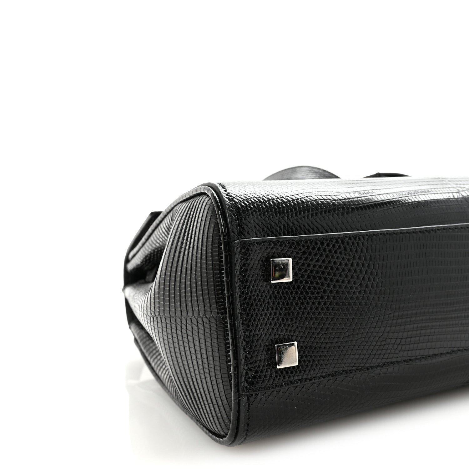 Saint Laurent Lizard Le Fermoir Top Handle Bag Small Black 8 of 9