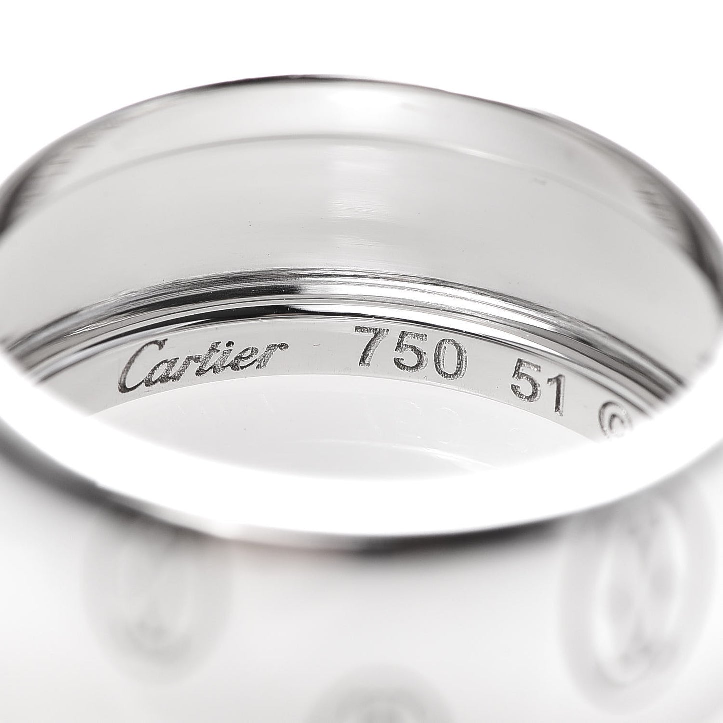 18K White Gold 8mm Happy Birthday Band Ring 51 5.75
