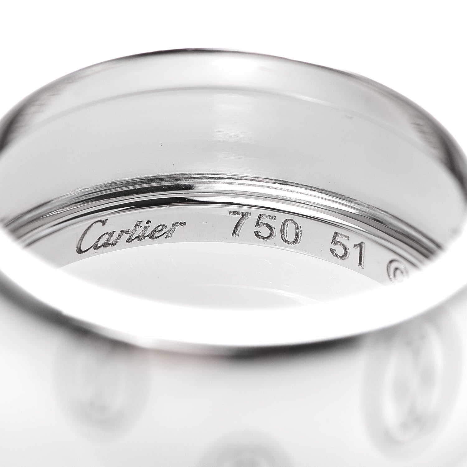 Cartier 18K White Gold 8mm Happy Birthday Band Ring 51 5.75 4 of 6