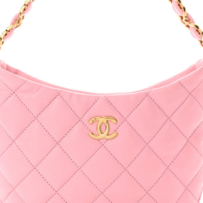 Chanel Lambskin Quilted CC Links Hobo Light Pink 8 of 11