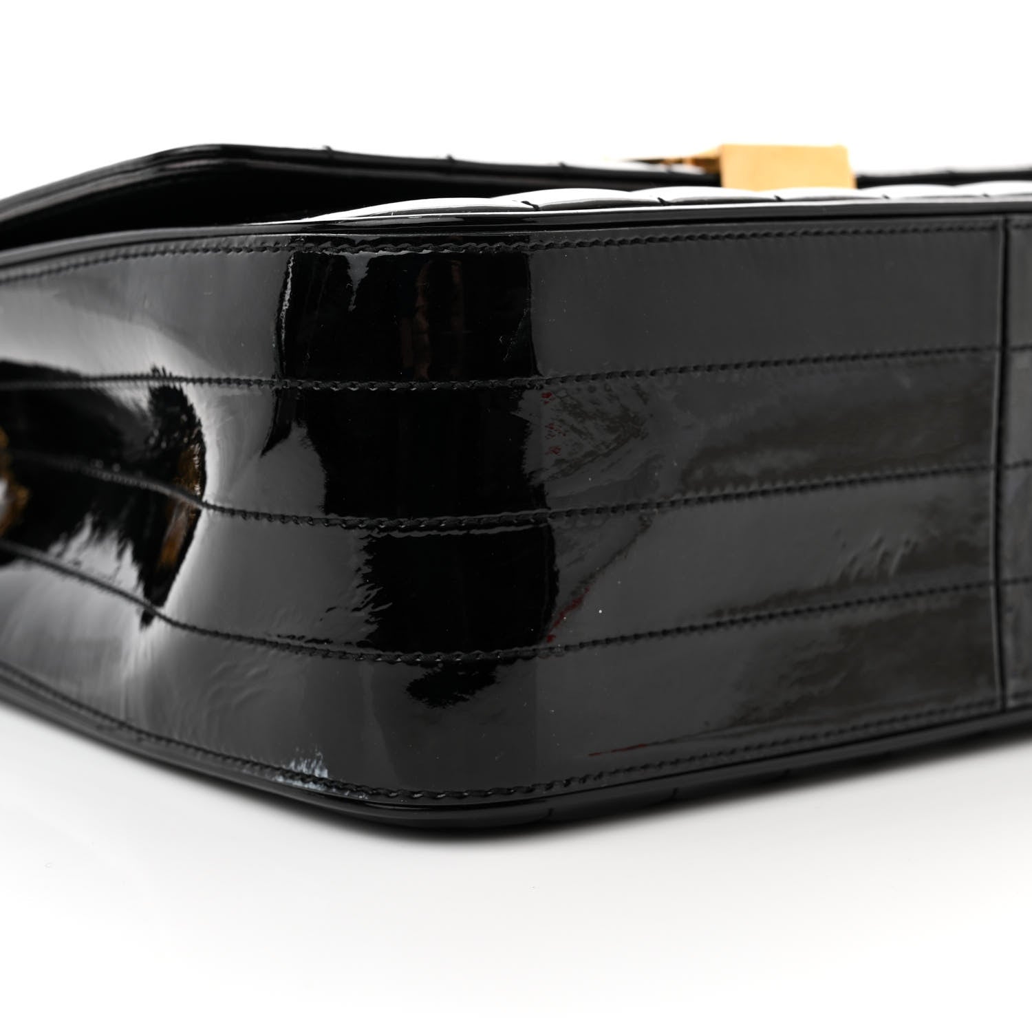 Saint Laurent Patent Matelasse Monogram Large Vicky Chain Bag Black 8 of 13