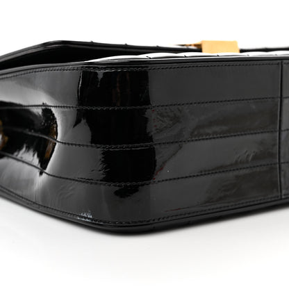 Saint Laurent Patent Matelasse Monogram Large Vicky Chain Bag Black 8 of 13