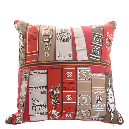 Hermes Cotton Bibliotheque Decorative Pillow 1 of 5