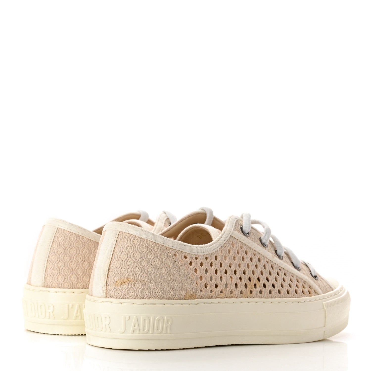 Christian Dior Resille Embroidered Walk 'N' Dior Low Top Sneakers 36 Cream 4 of 12