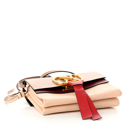 Valentino Garavani Smooth Calfskin Small VRing Crossbody Bag Rose Cannelle Light Ivory Cerise 4 of 11