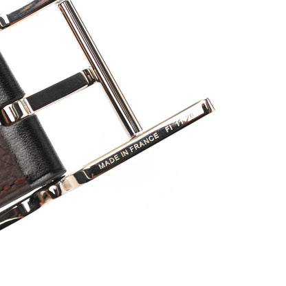 Hermes Box Togo 32mm Quentin Belt 95 Black Chocolate 6 of 8