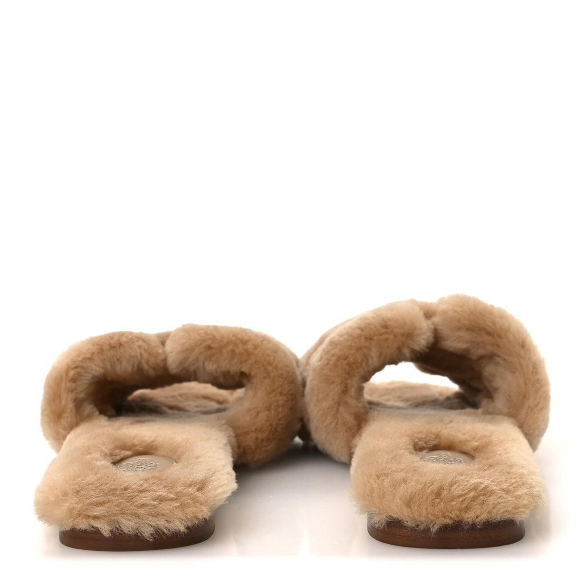 Hermes Woolskin Oran Sandals 41 Beige Argile 6 of 9