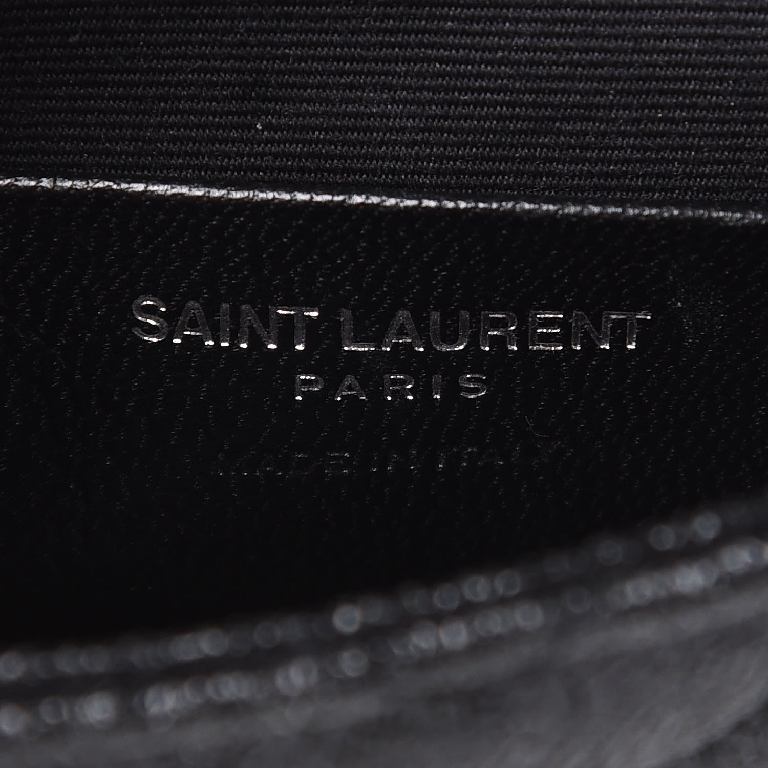 Saint Laurent Metallic Crackled Calfskin Chevron Monogram Micro Crossbody Bag Black 6 of 9