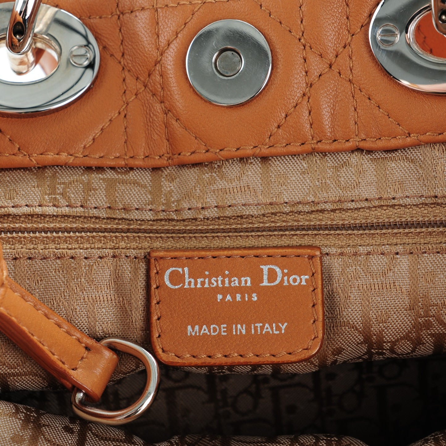 Lambskin Cannage Soft Large Lady Dior Tote Tan