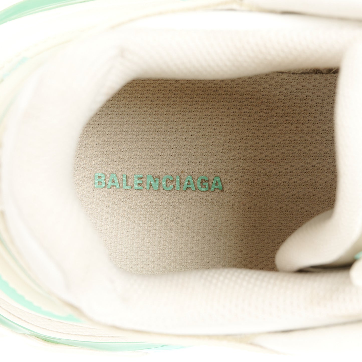 Rubber Mesh Tri-Color Womens Track.2 Open Sneakers 36 Mint Light Beige Grey