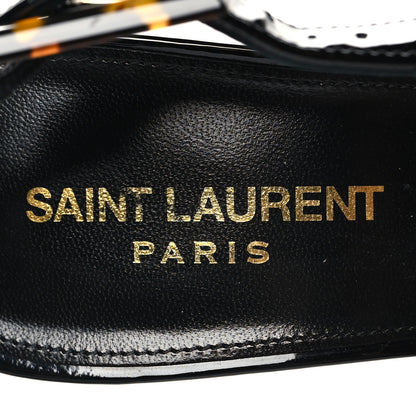 Saint Laurent Vernice Gloss Dune 110 Slingback Pumps 40 Black 9 of 11