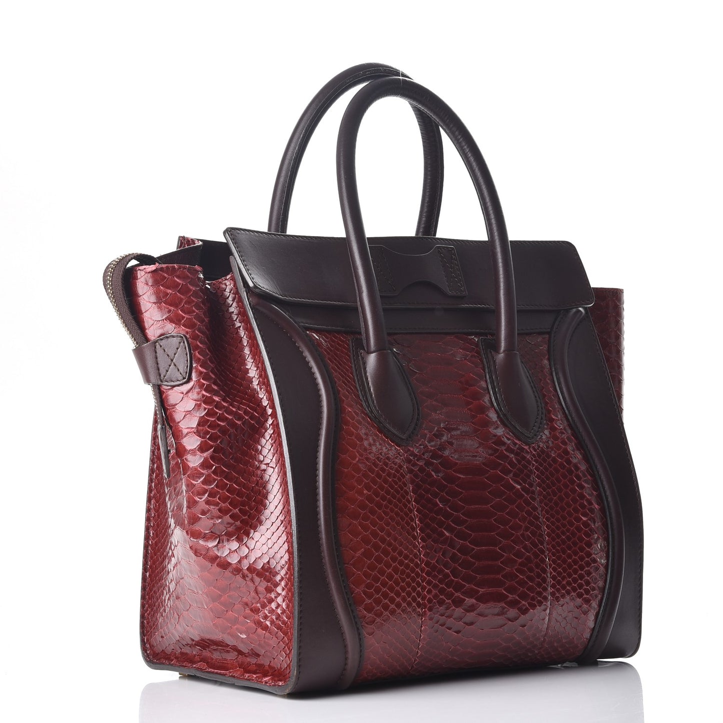 Python Smooth Calfskin Mini Luggage Burgundy