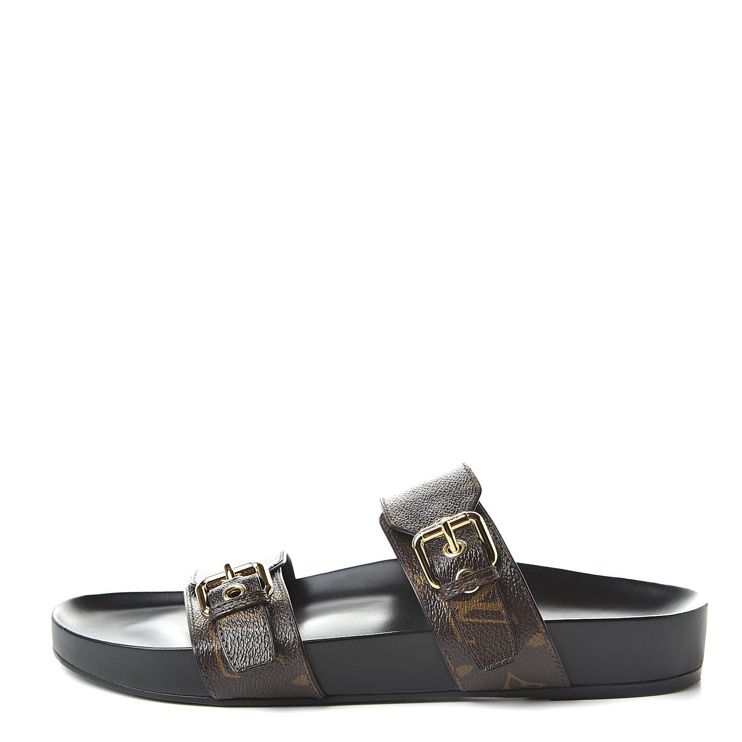 Louis Vuitton Monogram Bom Dia Mule Sandals 39.5 Black 1 of 8