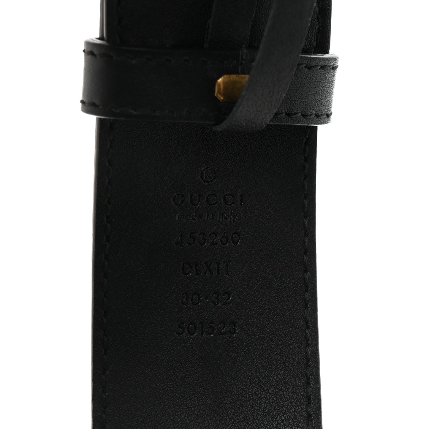 Moon Calfskin Pearl Double G 40mm Belt 80 32 Black Cream